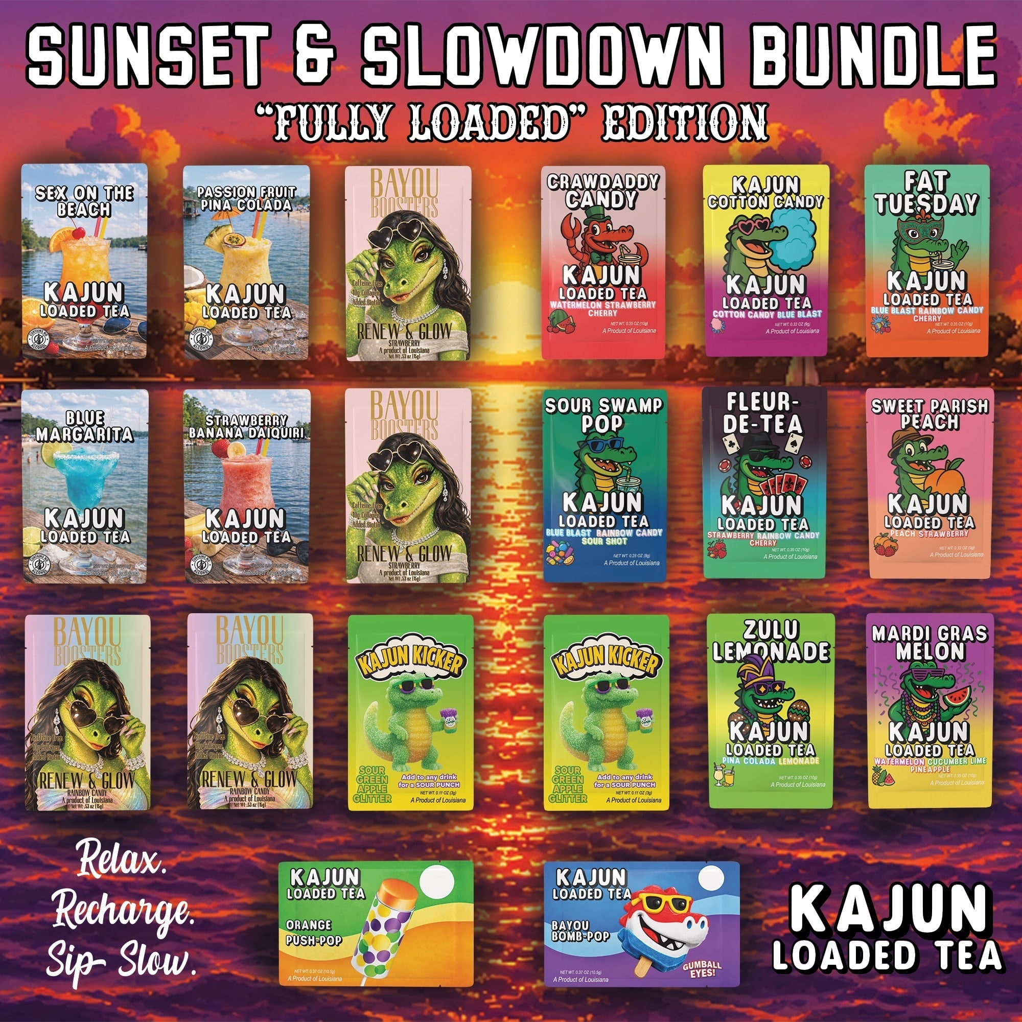 Sunset & Slowdown 20-Pack Bundle - Vibrant Sips for Your Drink Routine