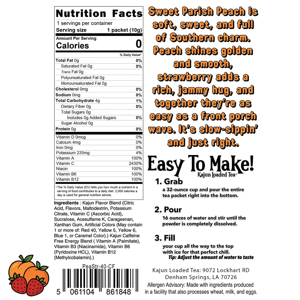 Sweet Parish Peach UNLoaded Tea (Caffeine Free) N17